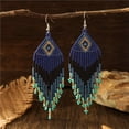 thumbnail image 6 of Vintage Inspired Beaded Tassels Earrings Handmade Glass Beads Dangle Ear Pendants Jewelry Women Accessories, 6 of 7