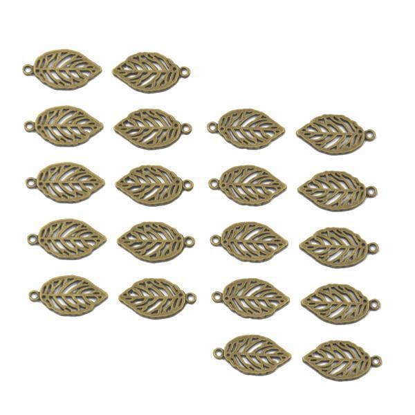 2x Colección de de Hojas de 20 Piezas - Colgantes de Aleación de Metal de Hojas de árbol de Hojas Huecas de Bronce BLESIY Colgante de dijes de hojas