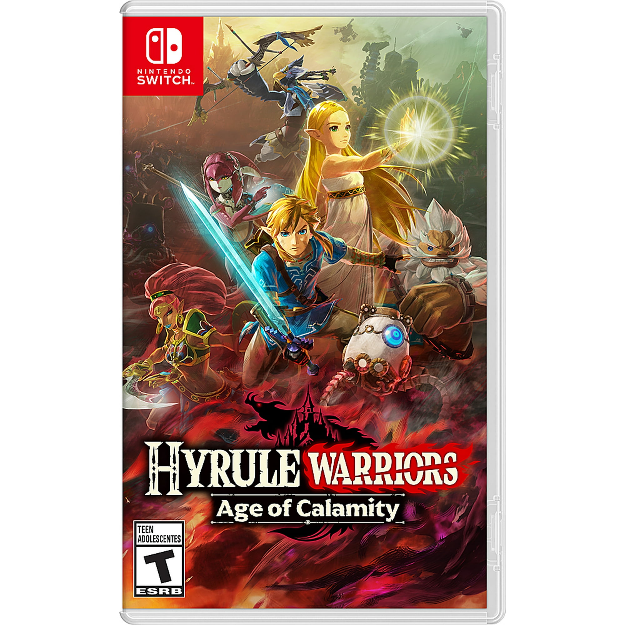 Nintendo Switch Neon Red Blue Joy Con Console Hyrule Warriors Age Of Calamity Bundle With Mytrix Tempered Glass Screen Protector Improved Battery