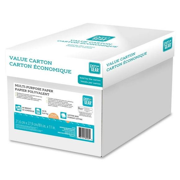 PEN+GEAR Multi-Purpose Paper, 8.5" x 11", 2500 Sheets / Box
