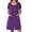 Dark Purple, variant on Women Zipper Front House Coat Short Sleeves Robe Zip Up Bathrobes Short Nightgown with Pockets