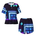 thumbnail image 4 of Lsque Geometry Dash Women's Short-Sleeved Pajama Set - 2 Piece Soft and Lightweight Sleepwear Set-Medium, 4 of 9