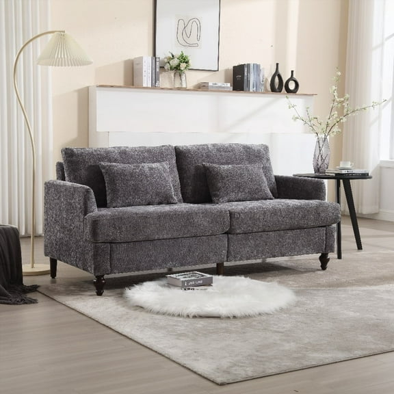 Modern Chenille Upholstered Loveseat Sofa, 2-Person Couch for Small Spaces in Living Room or Bedroom