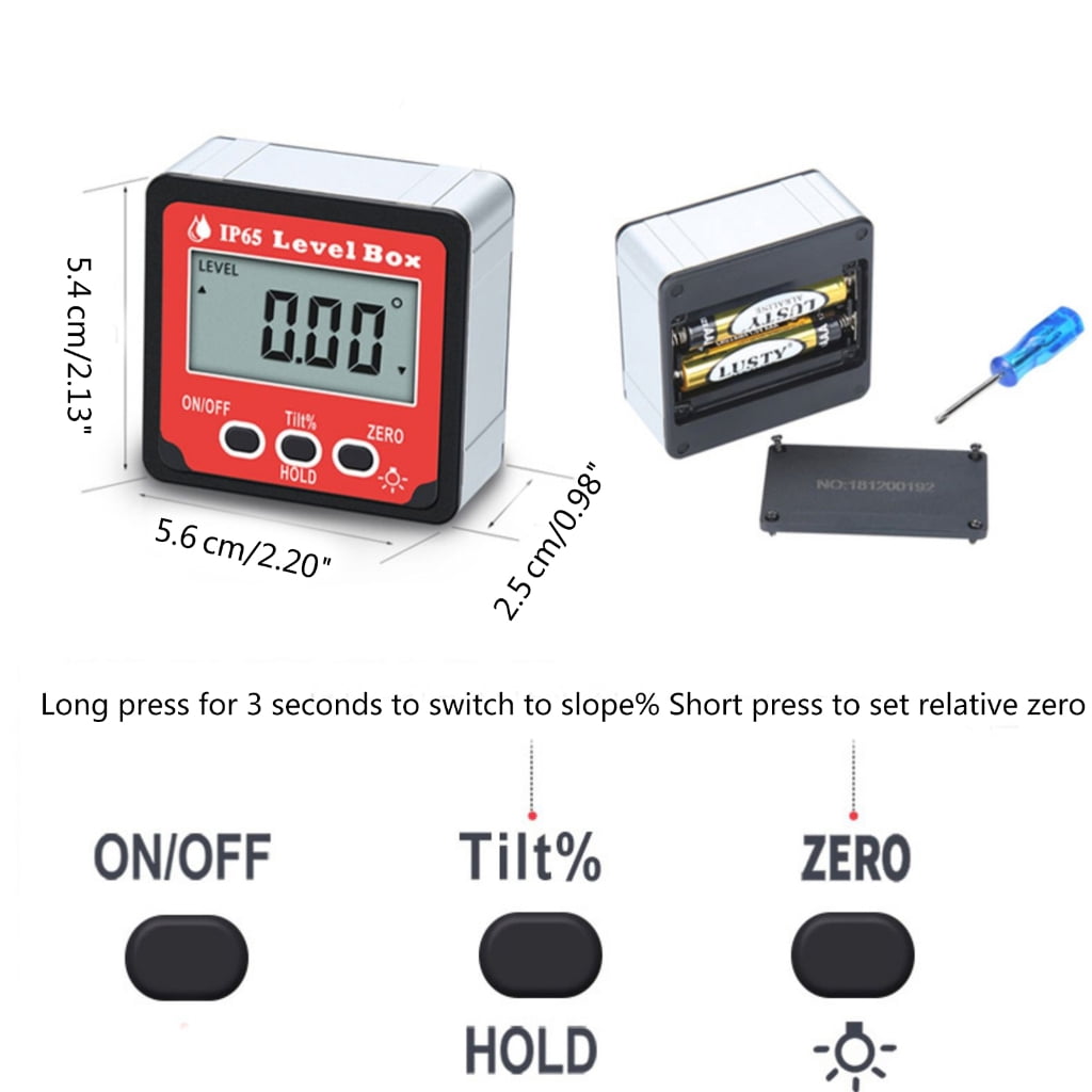 MOMOJIA Electronic Protractor Digital Inclinometer 0-360 Digital Bevel-Gauge Angle Gauge