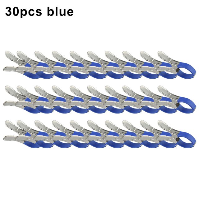 6 Pcs/30 Pcs Pinces de Couverture de Piscine en Acier Inoxydable : Coupe-Vent et Résistantes aux Égratignures! 30 Pcs Bleu