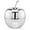 Silver, variant on Modern Day Accents 3772 Manzana XL White , Fruit Decor, Teacher Gifts, School, Teacher Decor, Gifts, Office Desk Decor, Home Decor, White, Silver Stem, Sculpture, Aluminum, 11" Lx11 Wx13 H