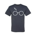 thumbnail image 2 of Wild Bobby, White Wizard Glasses and Lightning Scar, Movies, Men Graphic Tee, Vintage Heather Navy, 3X-Large, 2 of 4