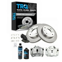 TRQ Front Brake Calipers Ceramic Pads Rotors Fits 2002-2005 Hyundai Elantra BKA19241