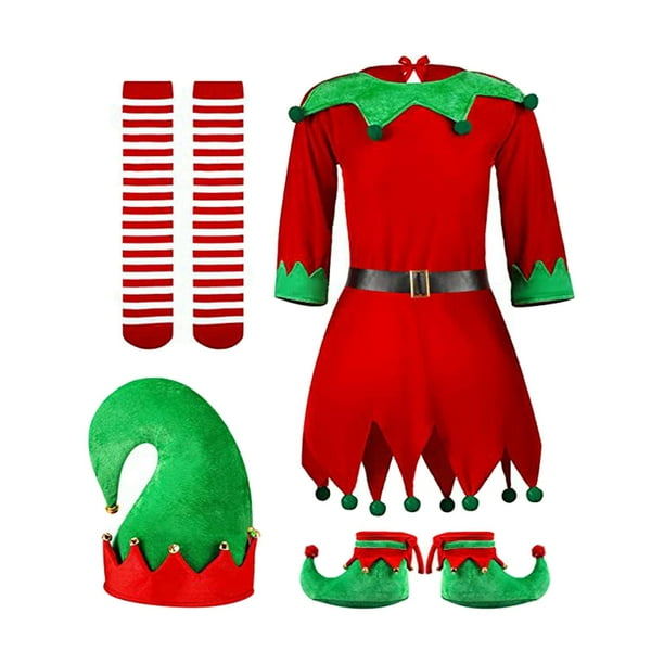 Disfraz de elfo navideño para niños, cosplay, ropa para niñas y niños para Halloween, carnaval, para altura 100 cm