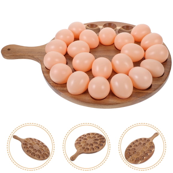 Luxshiny Egg Holder For Boiled Eggs Deviled Egg Platter Brown 1Pcs