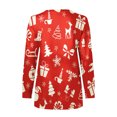 thumbnail image 5 of Pntutb, camiseta informal de manga larga con cuello en V de Navidad para mujer, blusa holgada con estampado de otoño, tops con cremallera Pntutb Pntutb-2422, 5 of 5