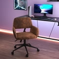 thumbnail image 1 of Homy Casa Chaise de Gaming pour Filles et Femmes, Chaise Moderne Rembourrée avec Roues Pivotantes à Hauteur Réglable, Suède Brun, 1 of 6