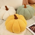 thumbnail image 5 of AUQ 2Pcs Pumpkin Shaped Plush Pillows,Soft Lamb Fleece Decorative Cushion with PP Cotton Filling,Perfect for Sofa, Bed, and Home Décor,Green, 5 of 6