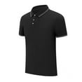 thumbnail image 2 of ZCFZJW Mens Casual Polo Shirts Lightweight Trendy Summer Short Sleeve Solid Color Basic Sport Fitness T-Shirts Lapel Collar Button Henley Tops Black L, 2 of 4