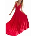 thumbnail image 2 of Women'S Multi-Wear Multi-Rope -Back Strap Dress Solid Color High Waist Sleeveless Maxi Dress Red M, 2 of 8