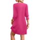 thumbnail image 4 of Vestido WIHOLL, talla grande, cuello en V, manga 3/4, primavera y verano, rosa intenso, 4 of 4