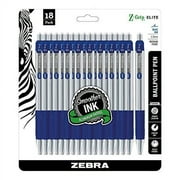 Zebra Pen Z-Grip Elite Retractable Ballpoint Pen, Metal Barrel, Medium Point, 1.0mm, Blue Ink, 18-Pack (27628)