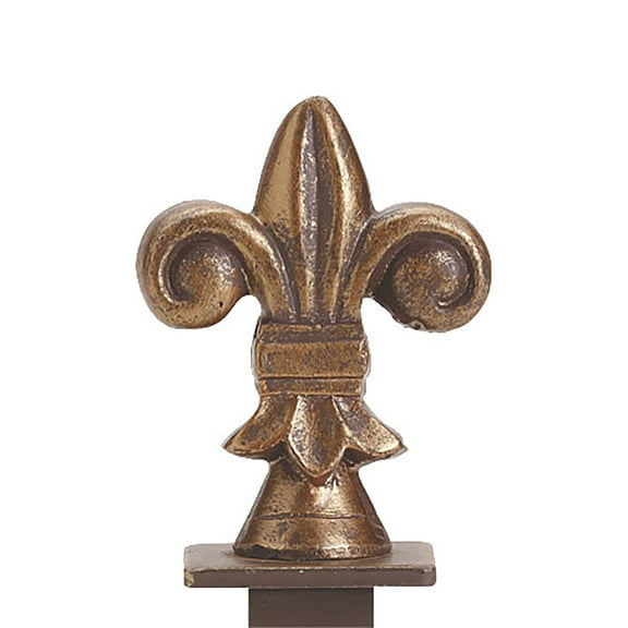 Boutique Cobblestone Fleur De Lis Square Fitting Finial