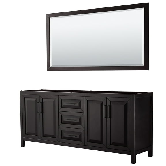 Wyndham Collection WCV252580DEBCXSXXM70 Daria 79" Double Free Standing Vanity Cabinet -