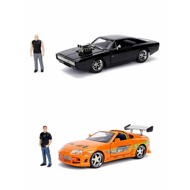 Fast & Furious Dom & Brian Diecast Toy Car Package Two 1/24 Scale