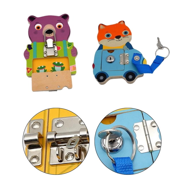 2 Uds Tablero Ocupado Montessori Hugo Desbloqueo de Bricolaje Juguete para Aprender