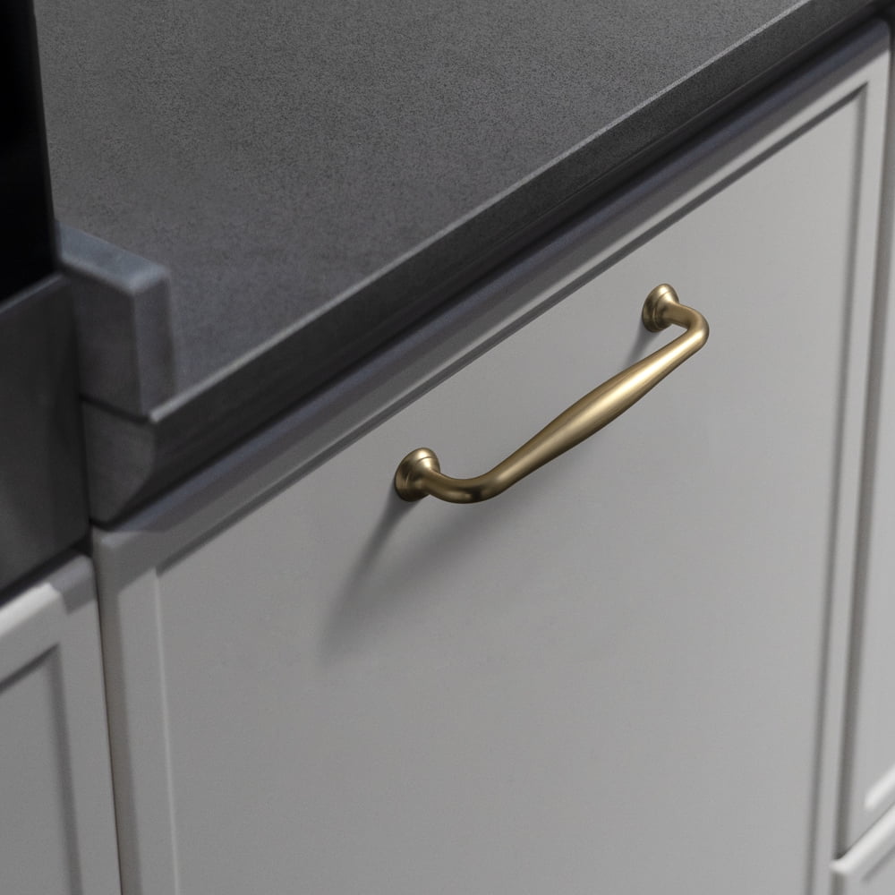 Goo-Ki 12 Pack 5'' Center to Center Vintage Champagne Bronze Cabinet Pulls, Sleek Zinc Alloy Cabinet Handles for Classic Furniture Drawer Hardware
