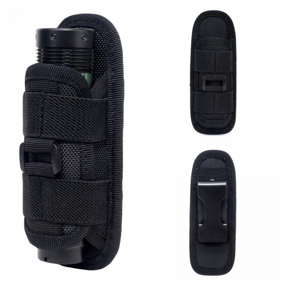 US 360 Degrees Rotat Flashlight Holder Duty Holster Belt Carry Case Nylon BLACK 