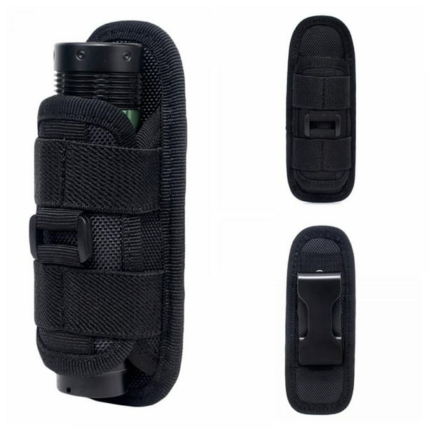 Tactical 360 Degrees Rotatable Flashlight Pouch Holster Torch Case For ...