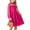 Hot Pink, variant on Girls Mesh Puff Lantern Long Sleeve Rainbow Dress Mock Neck Formal Party A Line Short Tulle Dress