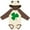 Natural & Brown w Ears, variant on Inktastic Green Irish Shamrock Clover Boys or Girls Long Sleeve Baby Bodysuit