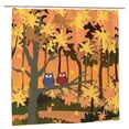thumbnail image 1 of XMXY Cartoon Forest Animals Owls Bird Long Shower Curtains, Waterproof Weighted Thick Bathroom Curtain with 12 Plastic Hook, 72x72 Inch, 1 of 8