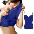 thumbnail image 6 of Textilo Women's Plus Size Tank Tops with Built In Bras V Neck Spaghetti Strap Camisole Sleeveless Cami Tanks Shirts Lightweight Loose Fit Casual Flowy Comfy Tops,Blue 6XL, 6 of 6
