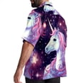 thumbnail image 3 of Starry Unicorn Men's Printed Button Down Short Sleeve Casual Summer Beach Shirt - Unisex, 3 of 6