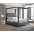 thumbnail image 2 of Meridian Furniture Emerson Grey Linen Textured Fabric Queen Bed, 2 of 8