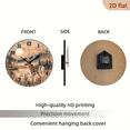 thumbnail image 7 of A 10-inch 2D flat "Lakeside Deer" themed wooden circular wall clock, suitable for decoration in bedrooms, living rooms and offices. It is an ideal gift for Christmas and New Year., 7 of 7