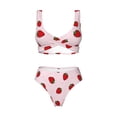 thumbnail image 4 of Rocae Strawberry for Bikini Set for Women Two Piece Sexy High Swimsuits Split Crossover Bikini X-Large, 4 of 9