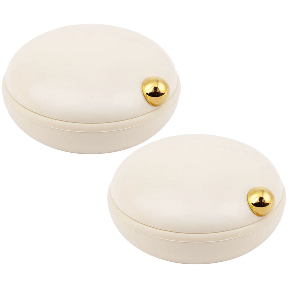 UPOUART 2Pack Mini Pill Organizer Simple Design Round Pills Organizer Travel