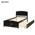 thumbnail image 4 of Merax Solid Wood Twin Size Platform Bed with Trundle, Wooden Bed Frame Twin Trundle Bed (Black), 4 of 4