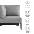 thumbnail image 5 of Tahoe Outdoor Patio Powder-Coated Aluminum Modular Corner Chair in Gray Gray, 5 of 8