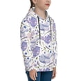 thumbnail image 3 of Kdxio Lavender Flowers Pattern Boys Athletic Unisex Boys Girls Hoodie with Pocket Sweatshirts-X-Large, 3 of 6