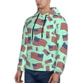 thumbnail image 3 of Pofeuu Usa Flag Print Mens Casual Hooded Collar Drawstring Hoodies Pullover Sweatshirts Casual Long Sleeve Shirts-XX-Large, 3 of 7
