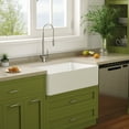 thumbnail image 3 of HOROW 36" L x 20" W Fireclay Farmhouse Kitchen Sink Undermount with Sink Grid and Basket Strainer, 3 of 14