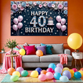 thumbnail image 5 of Glitter Design Happy Birthday Banner Balloon Decoration Happy 40 Birthday Confetti Design for Birthday Party Indoor Decoration Photo Shoot, 5 of 7