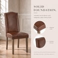 thumbnail image 5 of Dining Chairs Reddish Brown Modern Upholstered Faux Leather Dining Chairs with Nailhead Trim, Set of 4, 5 of 8