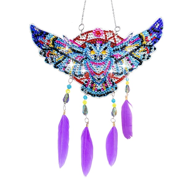 5D DIY Diamante Pintura Puntos Águila Viento Carillón Puntada Amor