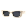 thumbnail image 3 of Womens Retro Mod Square Cat Eye Thick Plastic Sunglasses Beige Black, 3 of 4