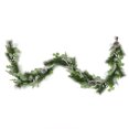 thumbnail image 4 of Holiday Time PL 8ft Plastic  White Berry Leaf Garland Home Decor, 4 of 5
