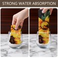 thumbnail image 6 of 6 Pcs Funny Kitchen Towels,Black Sunflower White Flower Pattern Microfiber Dish Towels,Kitchen Tea Towels,Kitchen Towel Set (18" X 26"), 6 of 7