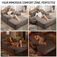 thumbnail image 6 of CARZZI LIFE 60 Inch Oversized Chaise Lounge Chair Indoor, Corduroy Boneless Chaise with Armrests & Backrest /2 Pockets /3 Pillows, Lounge Sofa Bed for Adults Living Room (Coffee), 6 of 10