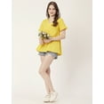 thumbnail image 4 of Moomaya Women Printed Short Sleeves Cotton Top, V Neck Long Length Flared Summer Tunic Top, 4 of 8